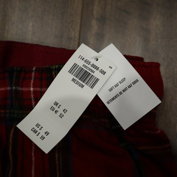 NWT Plaid Abercrombie Sleep Pajama Bottoms Medium - Picture 5 of 6